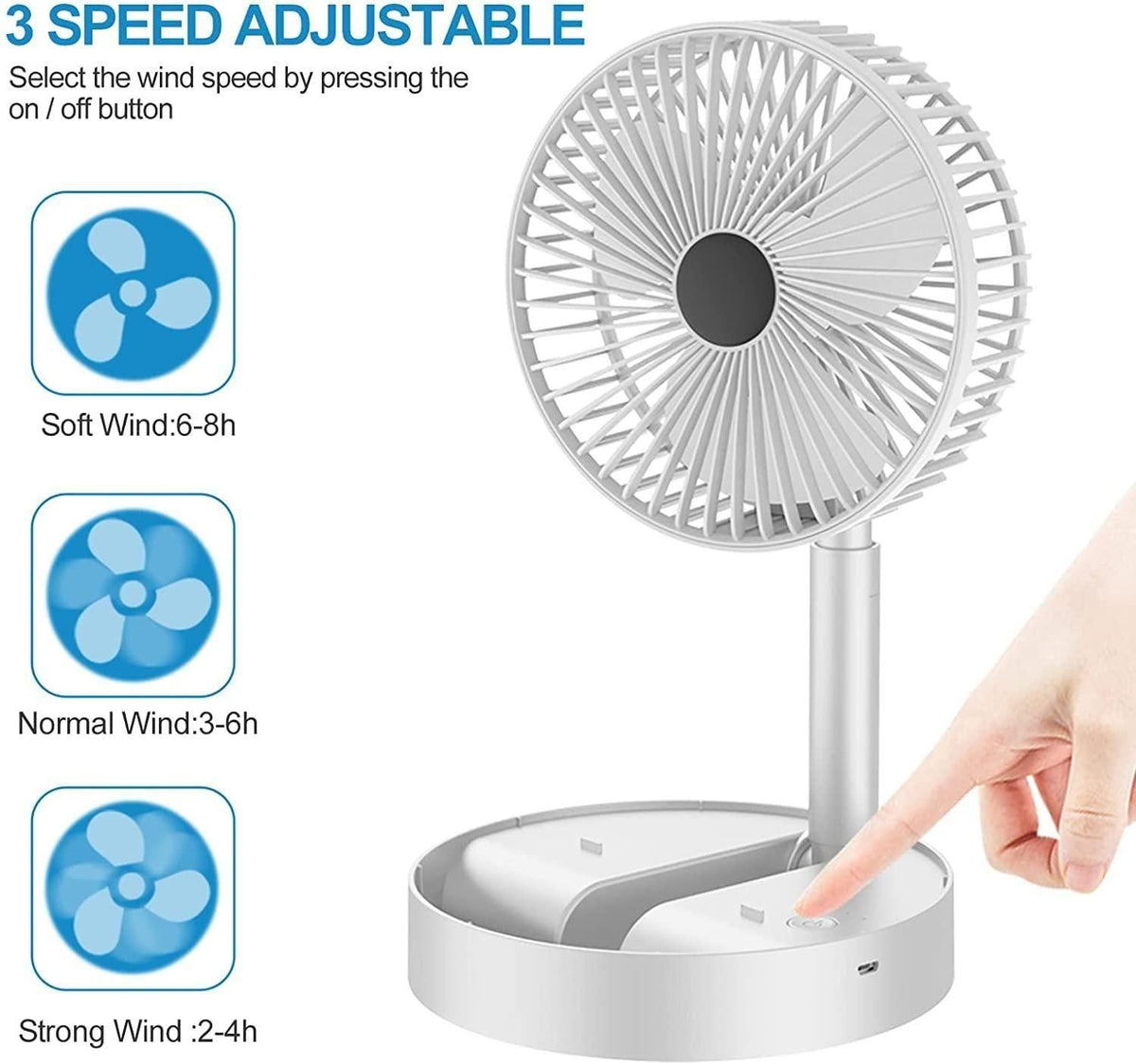 CoolBreeze™ 2000 mAh Rechargeable Portable Fan