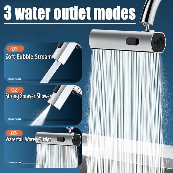 3-in-1 Waterfall Kitchen Faucet