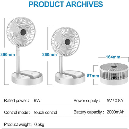 CoolBreeze™ 2000 mAh Rechargeable Portable Fan