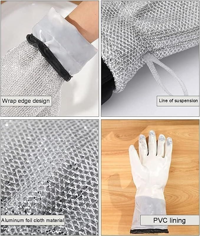 Reusable Dishwashing Gloves (Reusable upto 10,000 times) - Pack of 2