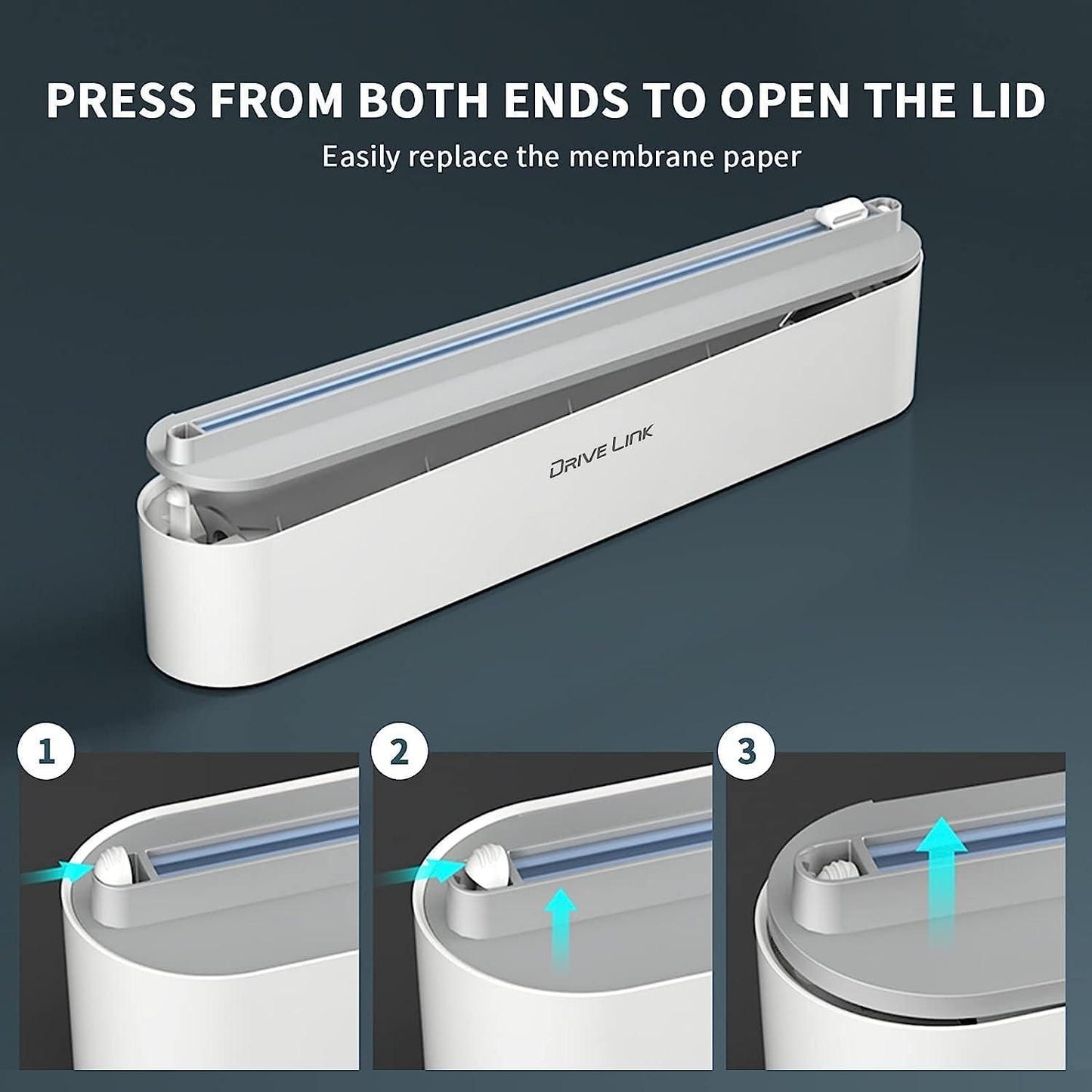 Magnetic Plastic Wrap Dispenser with with Sliding Cutter