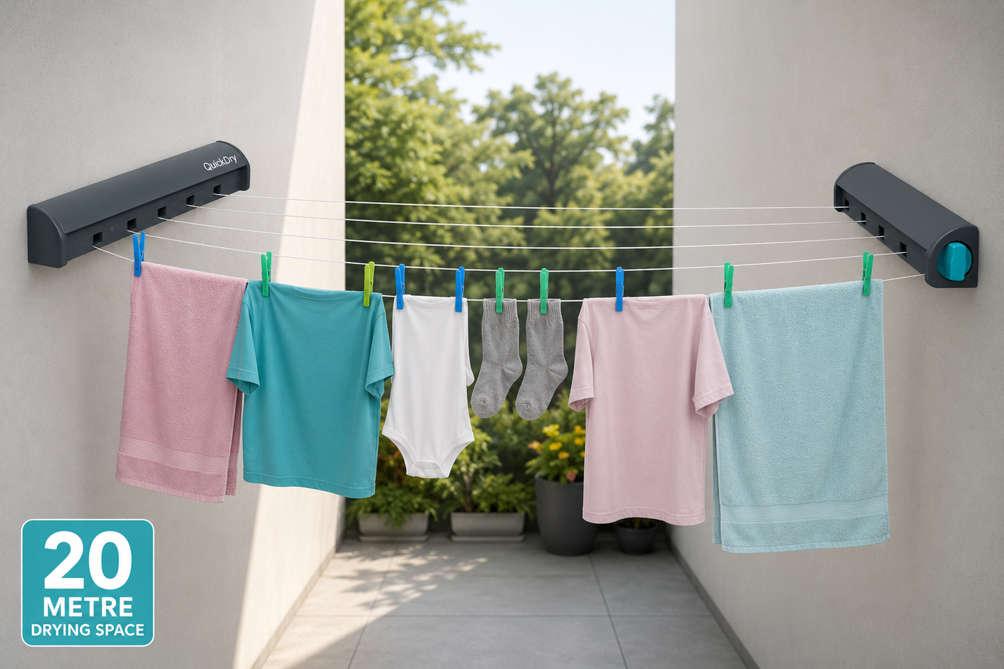 QuickDry™ 20 Metre Retractable Clothesline