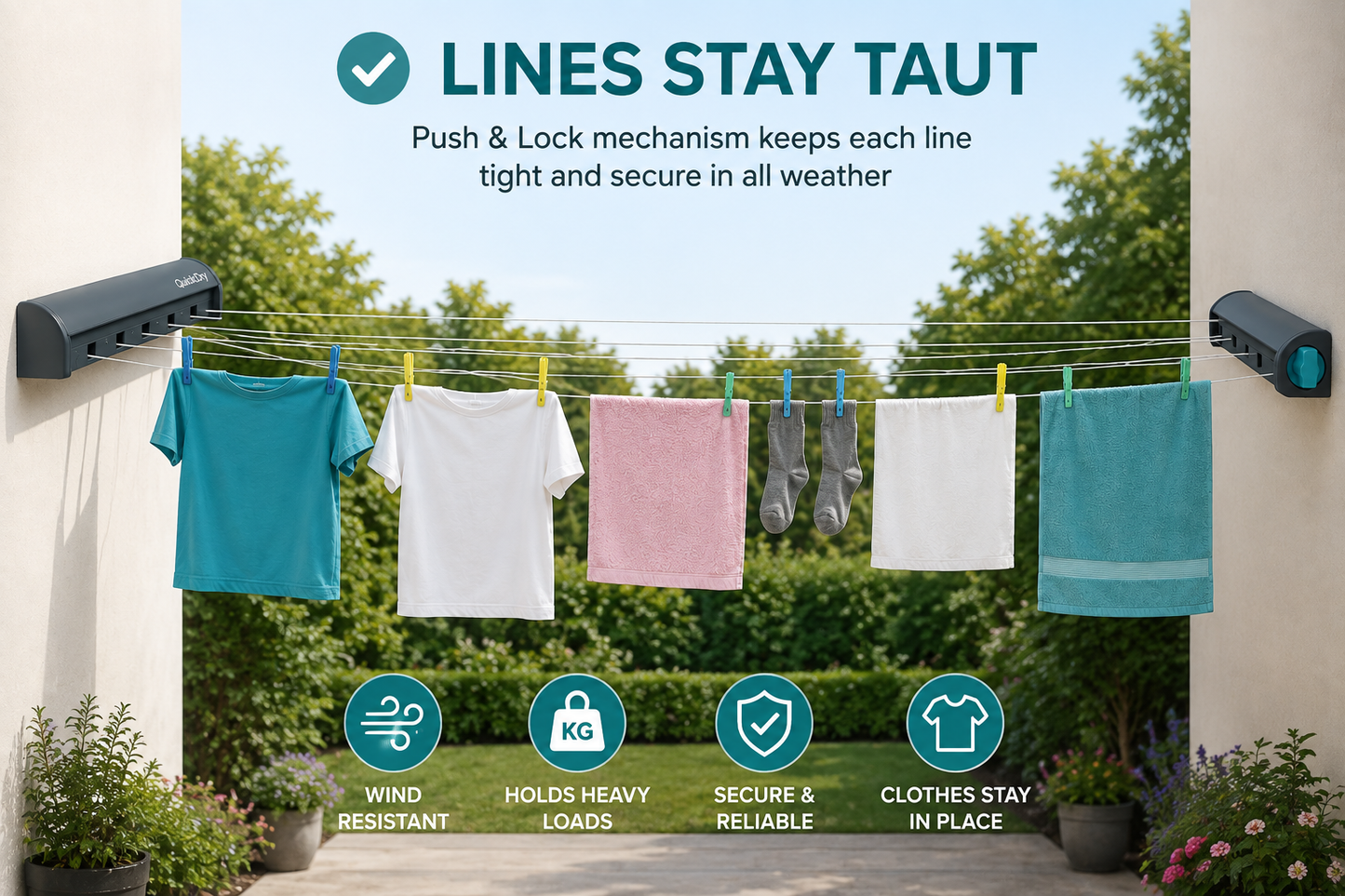 QuickDry™ 20 Metre Retractable Clothesline