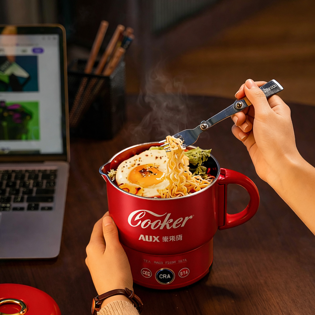 Cooking instant noodles in the mini cooker