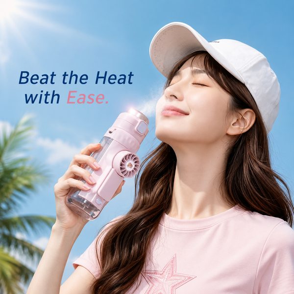 2-in-1 Water Bottle with Foldable Fan
