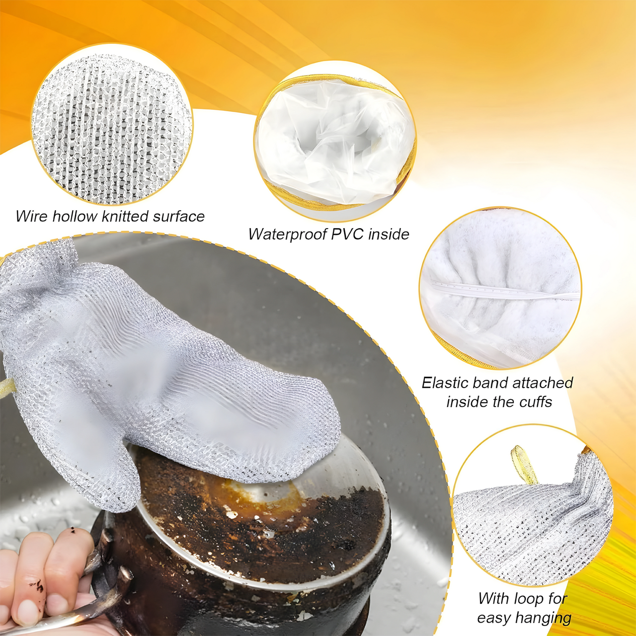 Reusable Dishwashing Gloves (Reusable upto 10,000 times) - Pack of 2