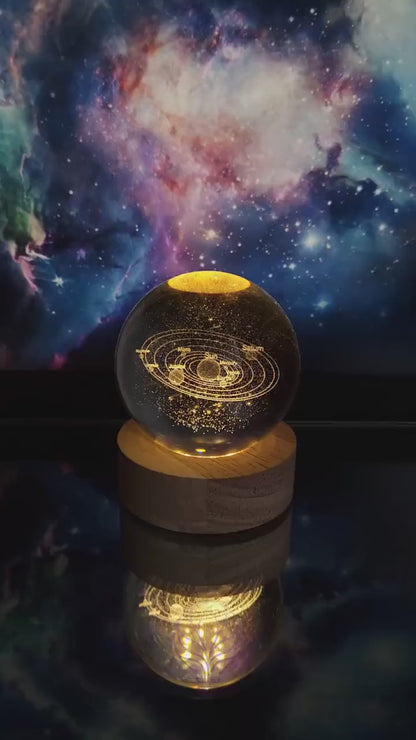 3D Solar System Crystal Lamp Ball