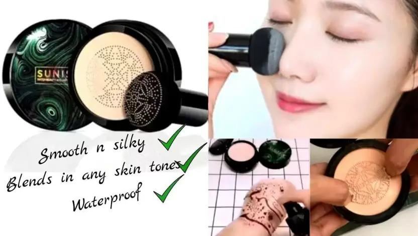 Waterproof CC Cream With Mushroom Head Makeup Brush